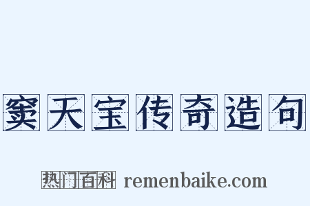 窦天宝传奇造句是什么意思的图片